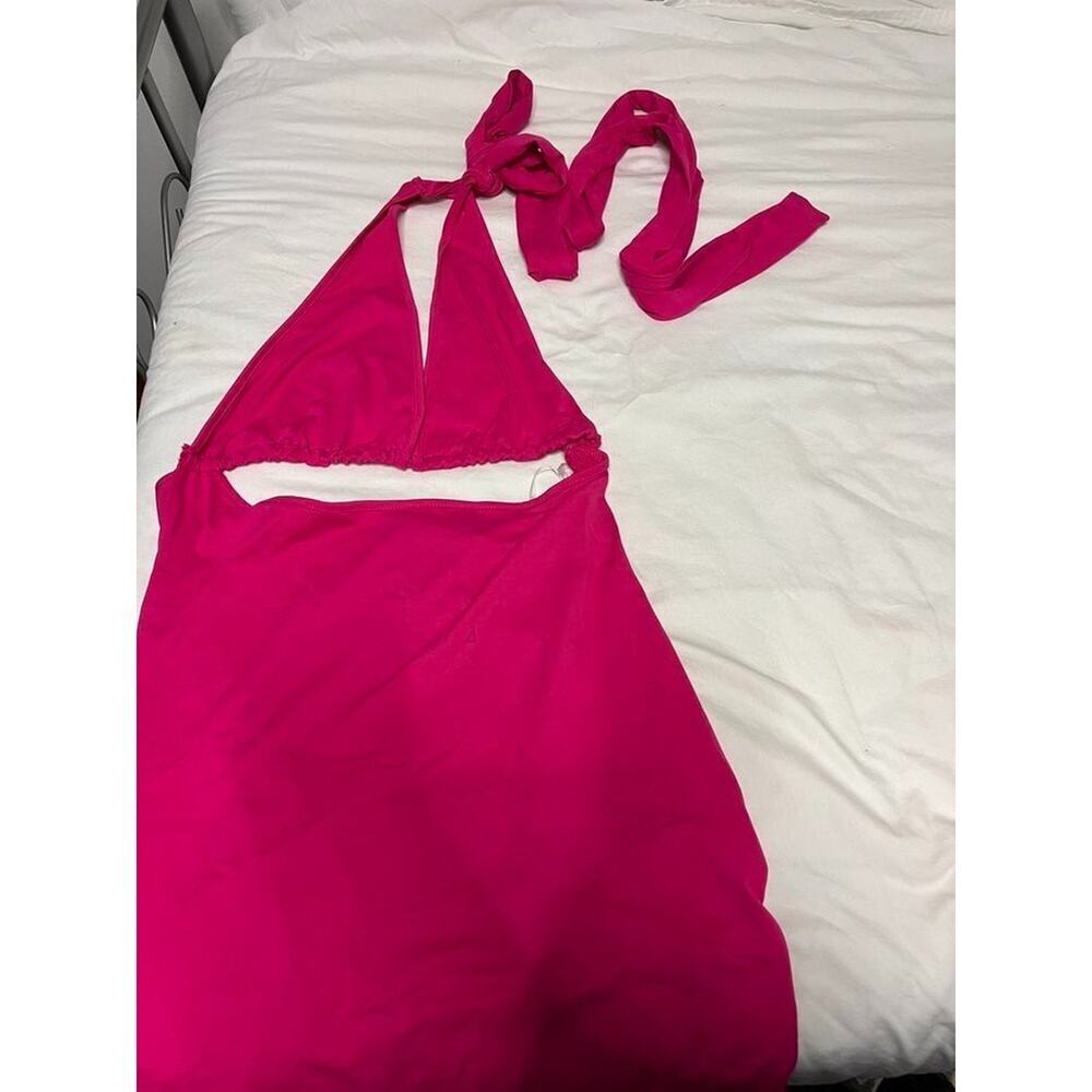 Hot Pink Cutout Bodycon Mini Dress Size XL - Picture 7 of 7